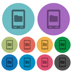 Sticker - Mobile data storage color darker flat icons