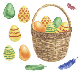 Easter eggs and bucket