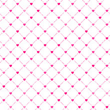 Cute Little Hearts In Seamless Pattern. Small Heart Shapes In Different Sizes And Colors For Valentines Day Background. Vector Illustration. Bright Pink Hearts. Vector Seamless Pattern. Hearts Mosaic.