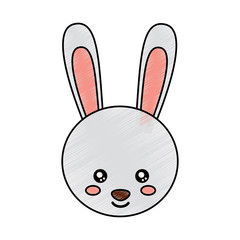 Canvas Print - cute animal rabbit head baby vector illustration drawing design