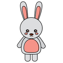 Wall Mural - cute rabbit animal standing cartoon wildlife vector illustration