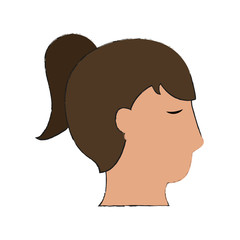 Sticker - Woman head silhouette icon vector illustration graphic design