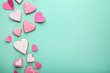 © 5second - Homemade valentine cookies on mint background