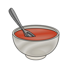 Poster - Delicious dish of soup icon vector illustration graphic design