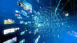 © metamorworks - Social media concept. Technological abstract background.