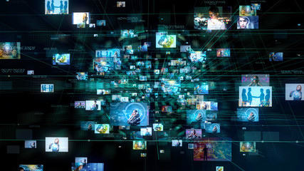 social media concept. technological abstract background.