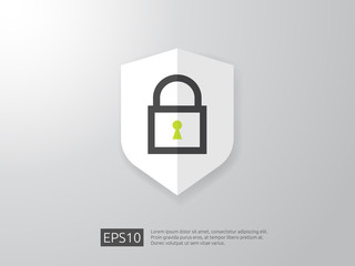Aufkleber - shield line icon, Internet VPN Security banner Concept vector illustration