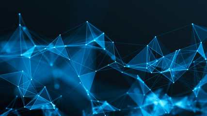 Wall Mural - 3d network technology in future