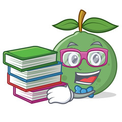 Poster - Student with book guava mascot cartoon style