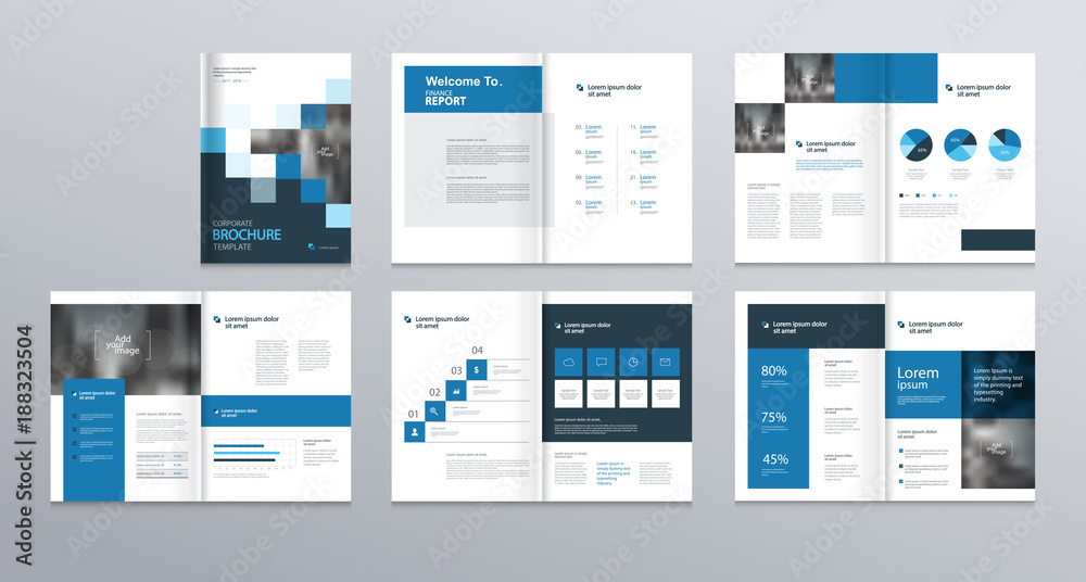   template layout design with cover page for company profile ,annual report , brochures, flyers, presentations, leaflet, magazine,book . and  vector a4 size for editable. - obrazy, fototapety, plakaty 