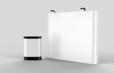 Wall Mural - exhibition tension fabric display banner stand backdrop for trade show advertising stand with led or