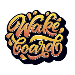 Wall Mural - Vector lettering logo wakeboard club in graffity style for your unique design, printing on T-shirts or the Internet