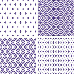 Wall Mural - set of seamless rhombus ultra violet backgrounds