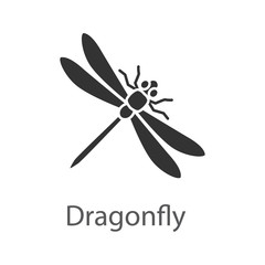 Sticker - Dragonfly glyph icon