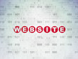 © Maksim Kabakou - Web development concept: Painted red text Website on Digital Data Paper background with Binary Code