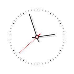 Clock icon minimalistic in flat style. Timer on white background. Business watch. Vector design element for you project