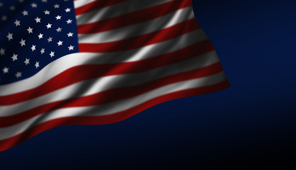 Wall Mural - USA or America flag design at night