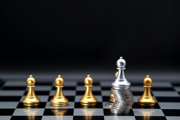 Chess business idea for competition, success and leadership concept (using as background)