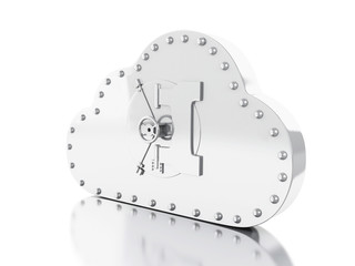 Poster - 3d Cloud with safe door.