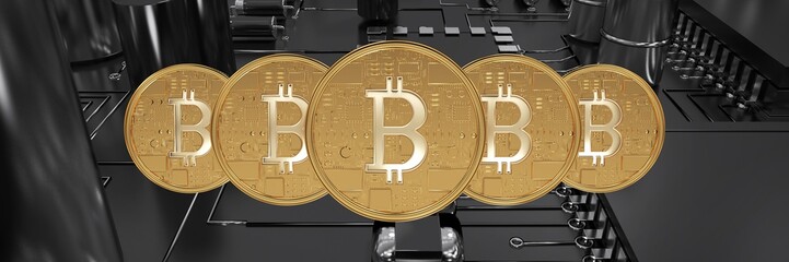 Wall Mural - Composite image of bitcoin