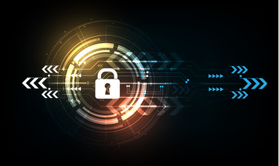Fototapete - vector cyber security design on technology background.