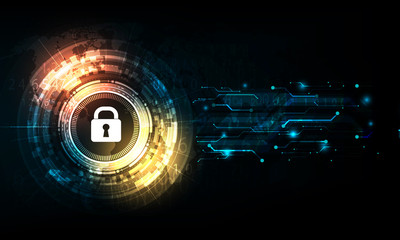 Wall Mural - Abstract security digital concept on technology background.