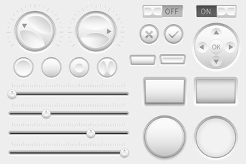 Poster - Interface buttons. Web toggle switch buttons, navigation buttons and slider bars