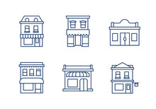 Buildings Linear Icons.Editable Stroke.