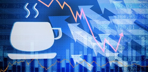 Poster - Composite image of cup of hot coffee
