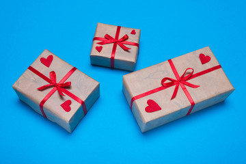 Gift box with red ribbon