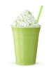 Green Tea Frappe or Green Smoothie with Whipped Cream Sprinkled with Matcha