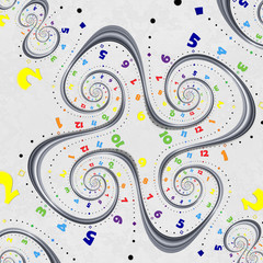 Wall Mural - abstract modern white rainbow spiral clock fractal background. twisted clocks watch unusual abstract