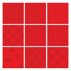 Chinese pattern set with traditional designs.