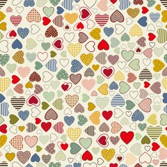  Seamless pattern with colorful hearts