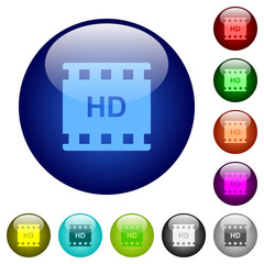 Poster - HD movie format color glass buttons