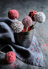 Poster - Chocolate Cake pops decorated with sprinkles