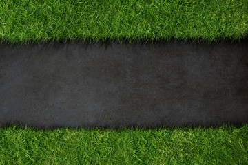 Poster - Composite image of grass with white line