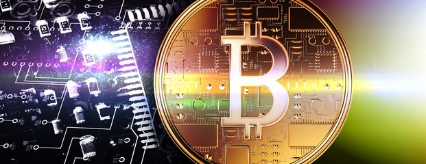 Poster - Composite image of bitcoin