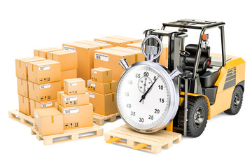 Poster - fast delivery and shipping concept, 3d rendering