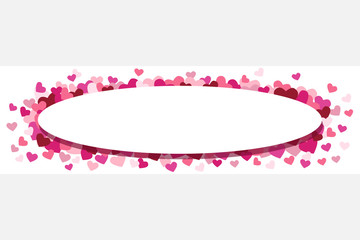 Wall Mural - Hearts Blank Oval Banner Background Vector Illustration 1