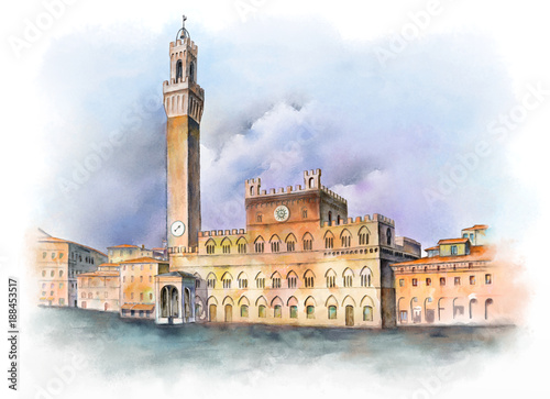 Fotomural Piazza del Campo in Siena, Italy