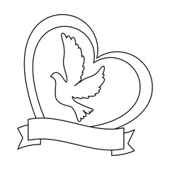 Wall Mural - dove with heart icon vector illustration design