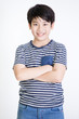 Portrait of asian cute boy with smile face,