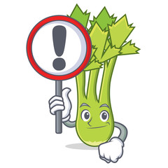 Wall Mural - With sign celery character cartoon style