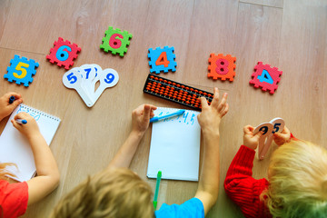 Wall Mural - kids learning numbers, mental arithmetic, abacus calculation