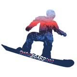 Fototapeta Młodzieżowe - Double exposure. Winter sport. Snowboarder. Vector isolate.