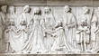 Lady Jane Grey is offered the Crown of England. Frieze on the exterior wall of the Supreme Court in London
