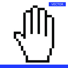Leinwandbilder - Pixel mouse hand cursor icon vector illustration