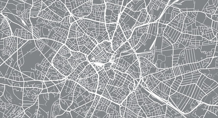 Urban vector city map of Birmingham, England