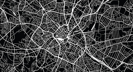  Urban vector city map of Birmingham, England